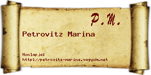 Petrovitz Marina névjegykártya